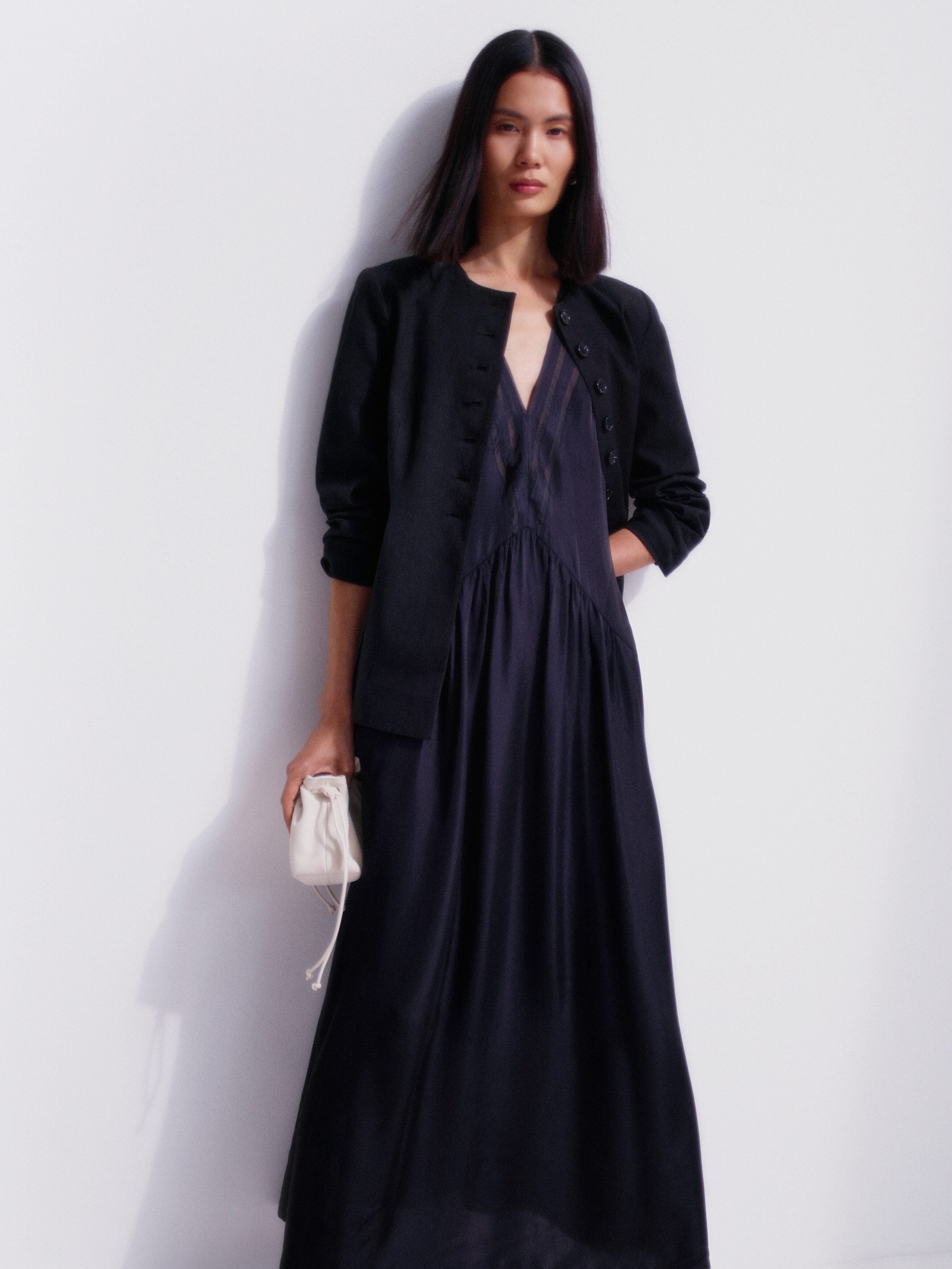 Linen-Blend Blazer - Black - Image 6