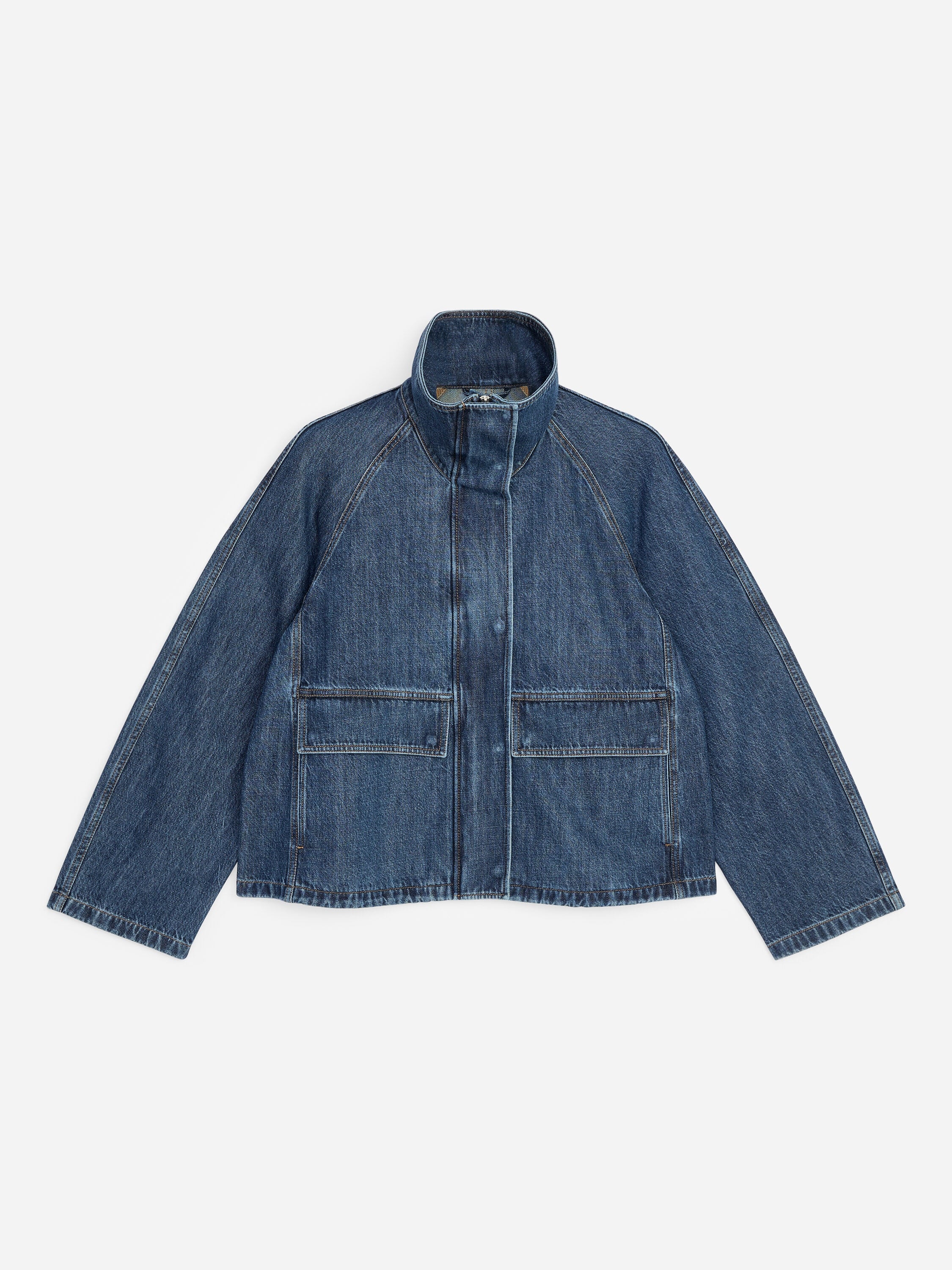 Cotton-Lyocell Denim Jacket - Blue - Image 5