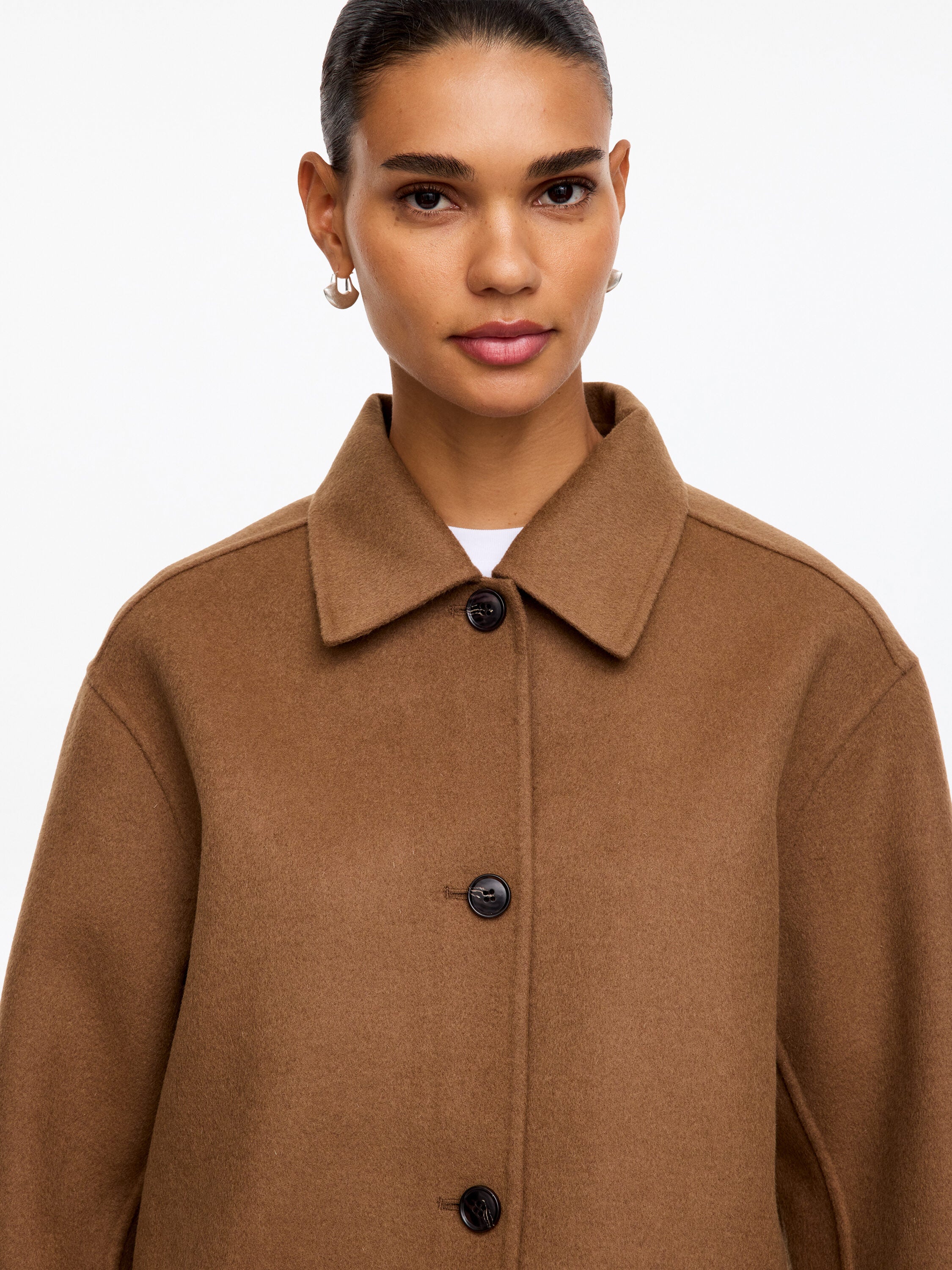 Wool-Blend Overshirt - Beige - Image 4