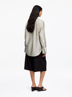 Tailored Shirt Blazer - Beige - Image 3