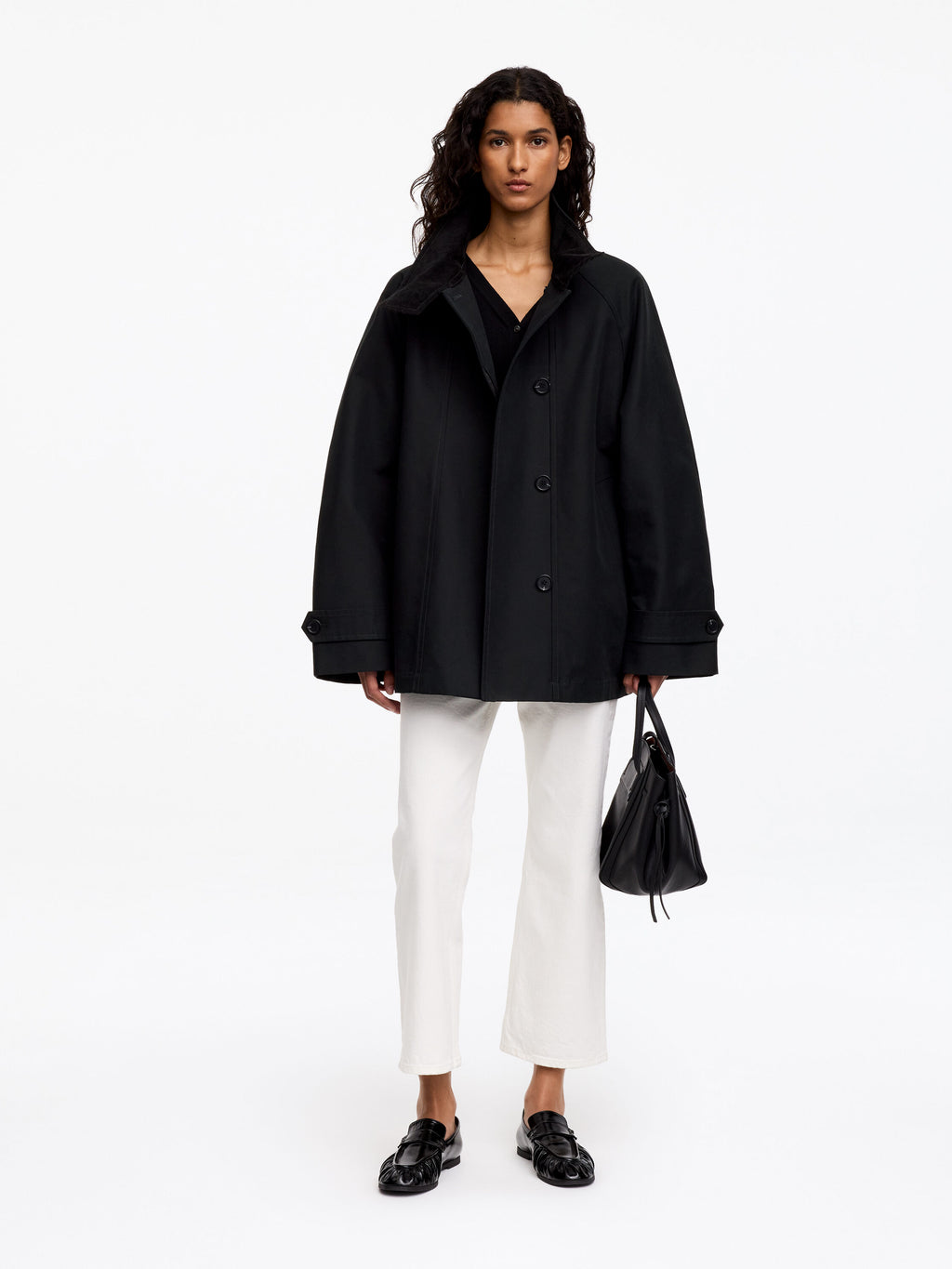 Corduroy-Collar Jacket - Black