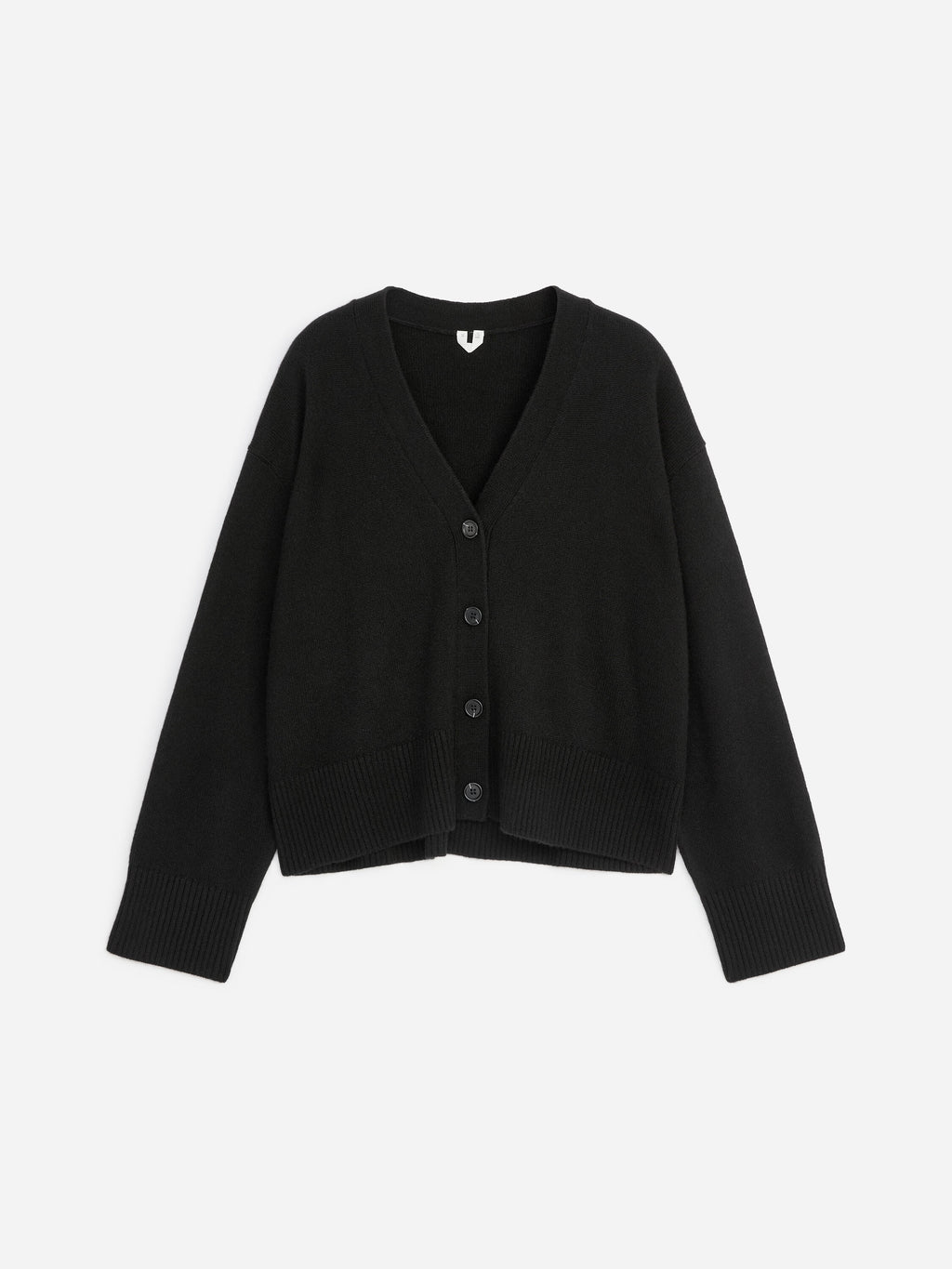 Cashmere V-Neck Cardigan - Black - Image 5