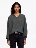 Relaxed Cashmere V-Neck Jumper - Grey