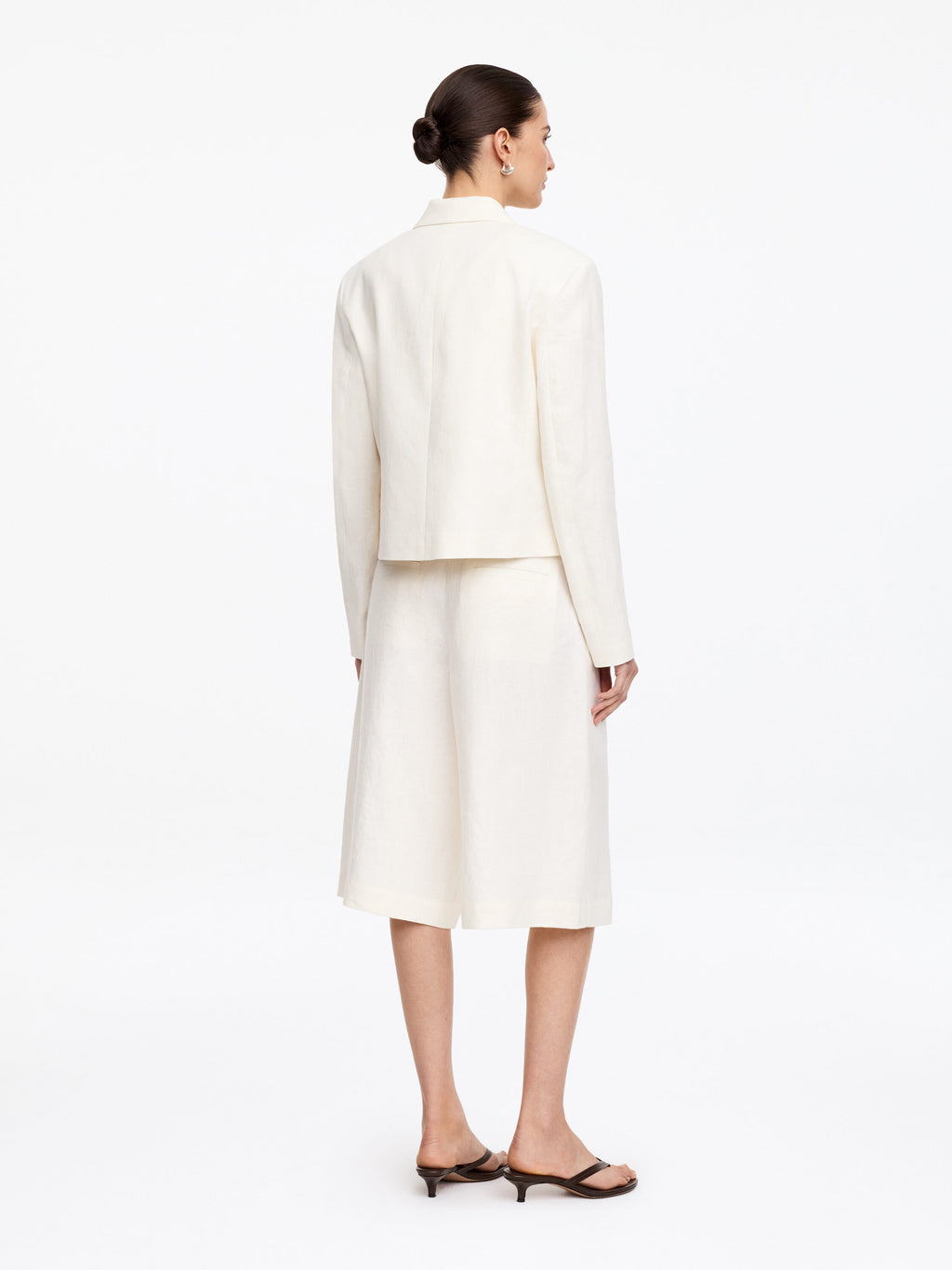 Linen Blazer - White - Image 2