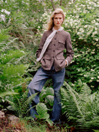 Wool-Cotton Blend Utility Jacket - Brown