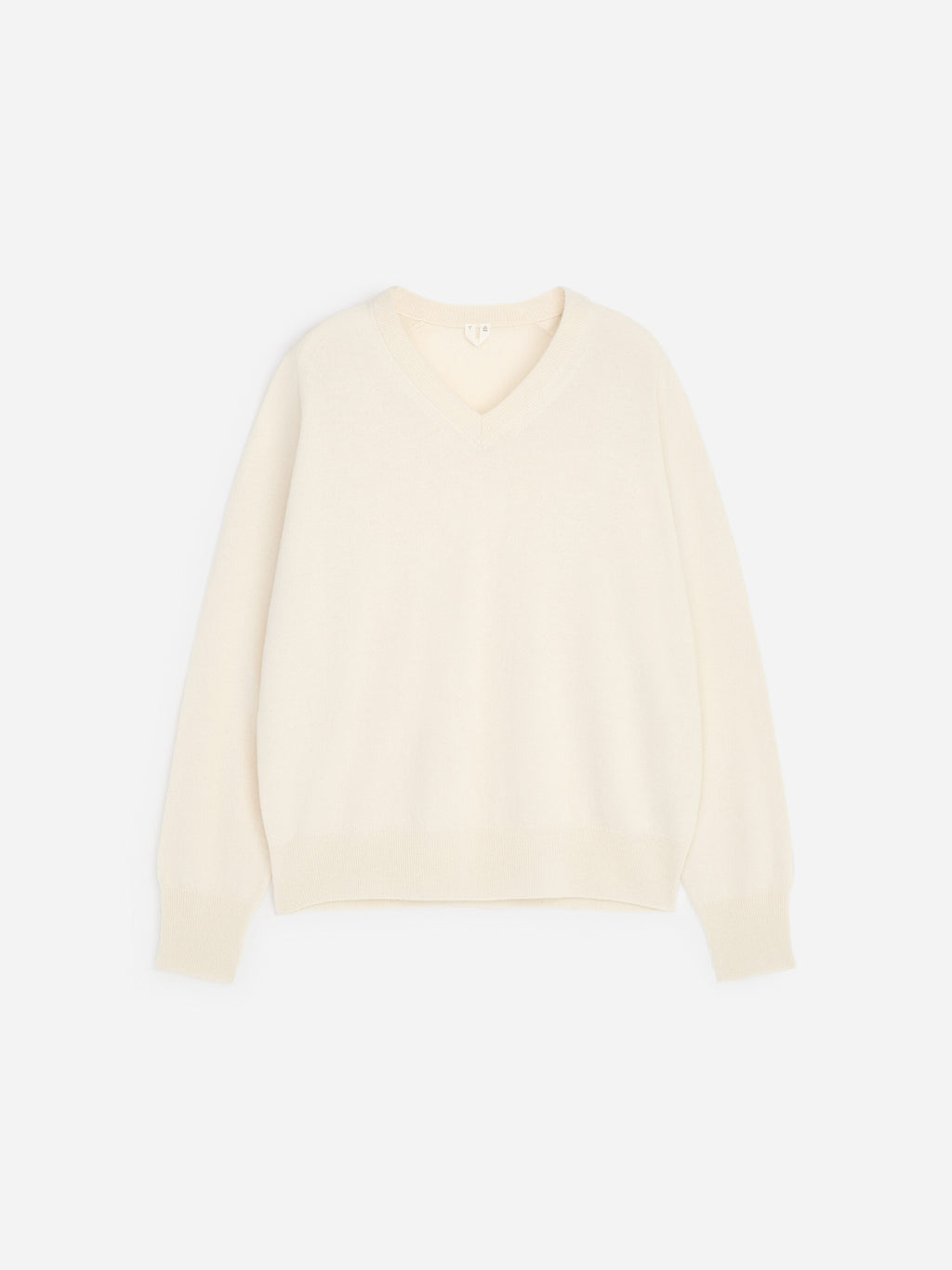 Relaxed Cashmere V-Neck Jumper - White - Image 5