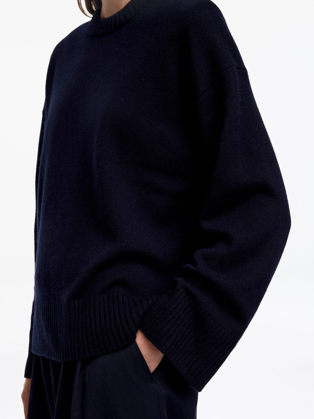 Oversized Pure Cashmere Jumper​ - Blue - Image 4
