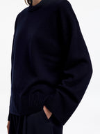 Oversized Pure Cashmere Jumper​ - Blue - Image 4