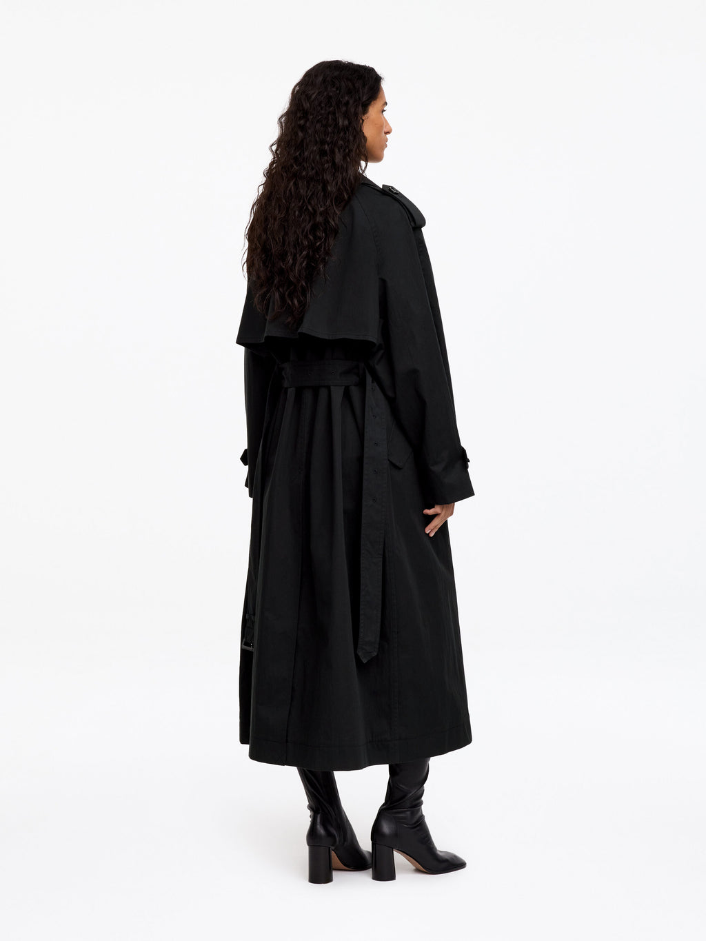 Oversized Trench Coat - Black - Image 2