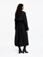 Oversized Trench Coat - Black - Image 2