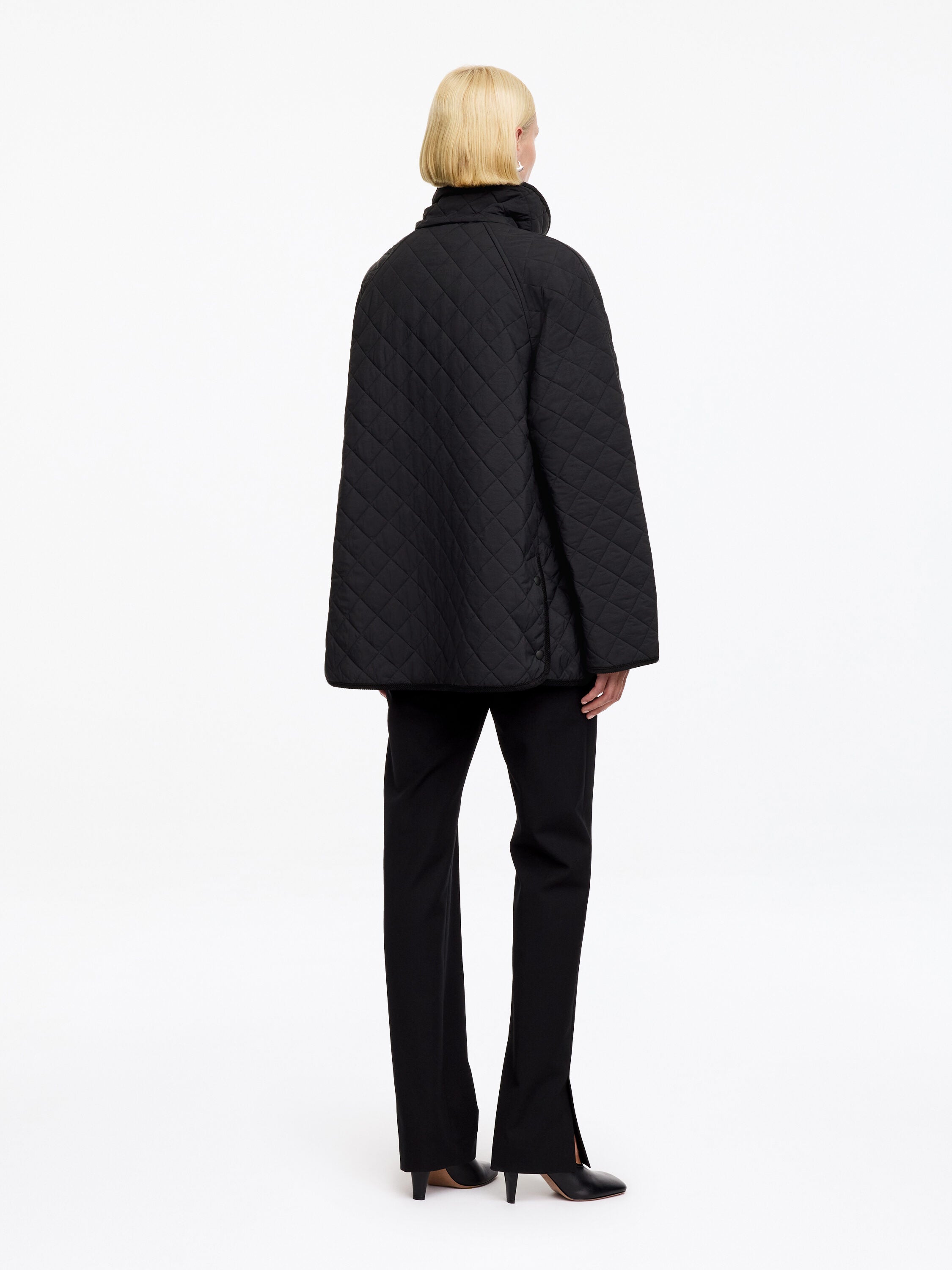 Relaxed Quilted Jacket - Black - Image 2