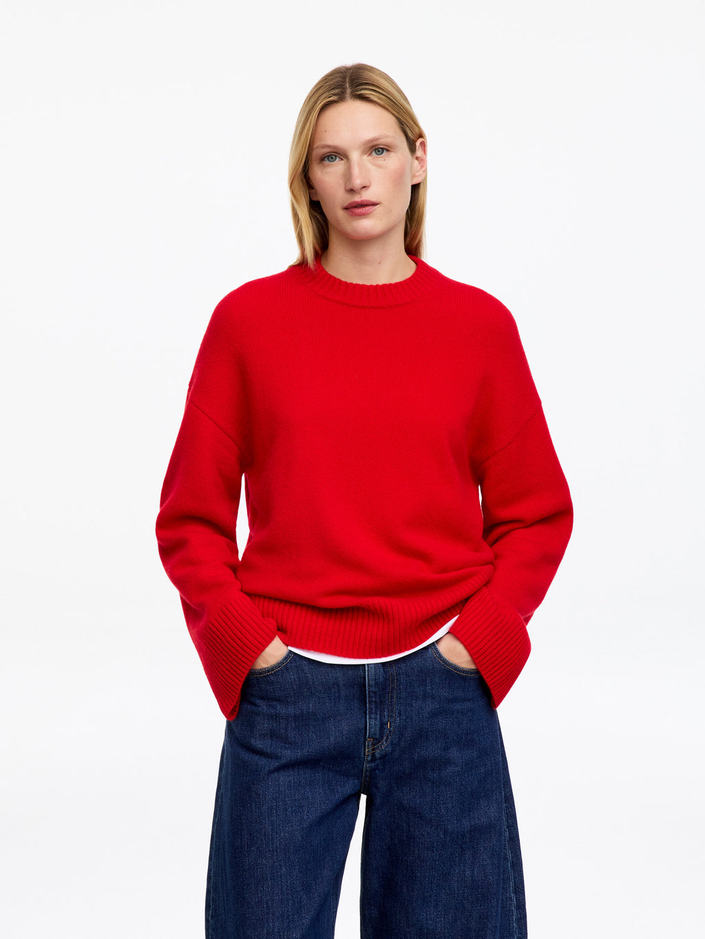 Oversized Pure Cashmere Jumper​ - Red