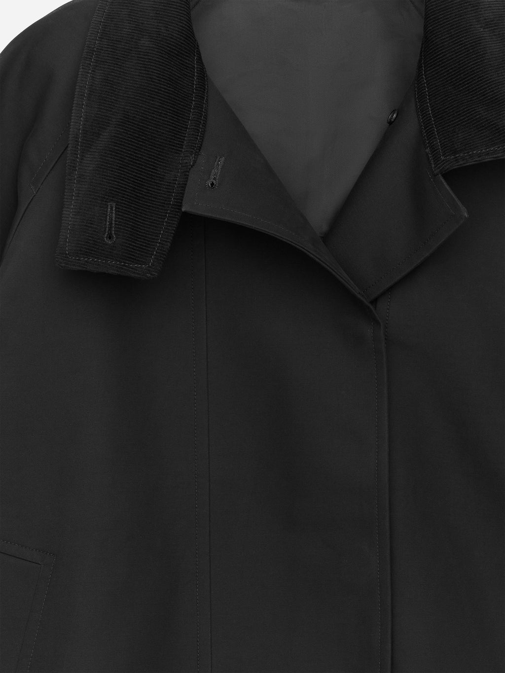 Corduroy-Collar Jacket - Black - Image 8
