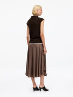 Pure Cashmere Mock-Neck Top - Brown - Image 3
