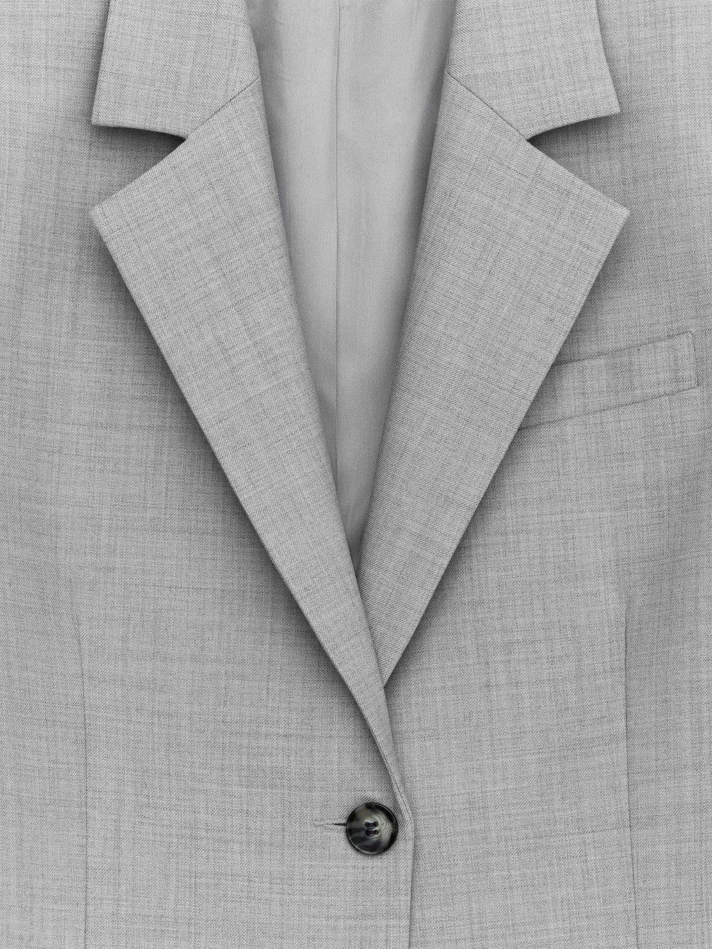 Cropped Blazer - Grey - Image 2