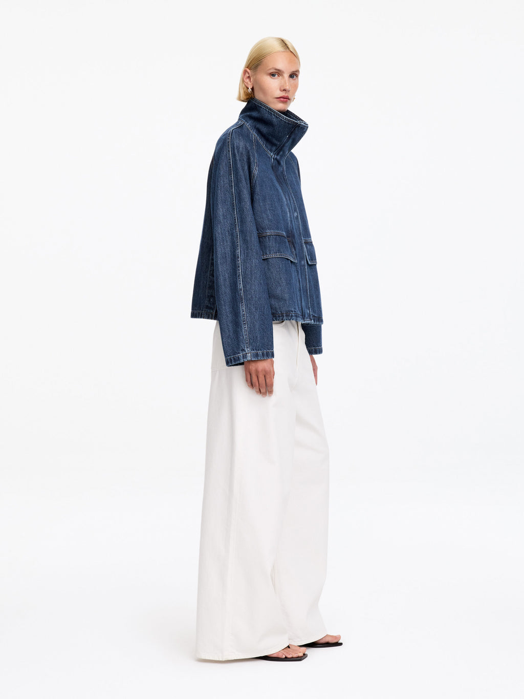Cotton-Lyocell Denim Jacket - Blue - Image 2