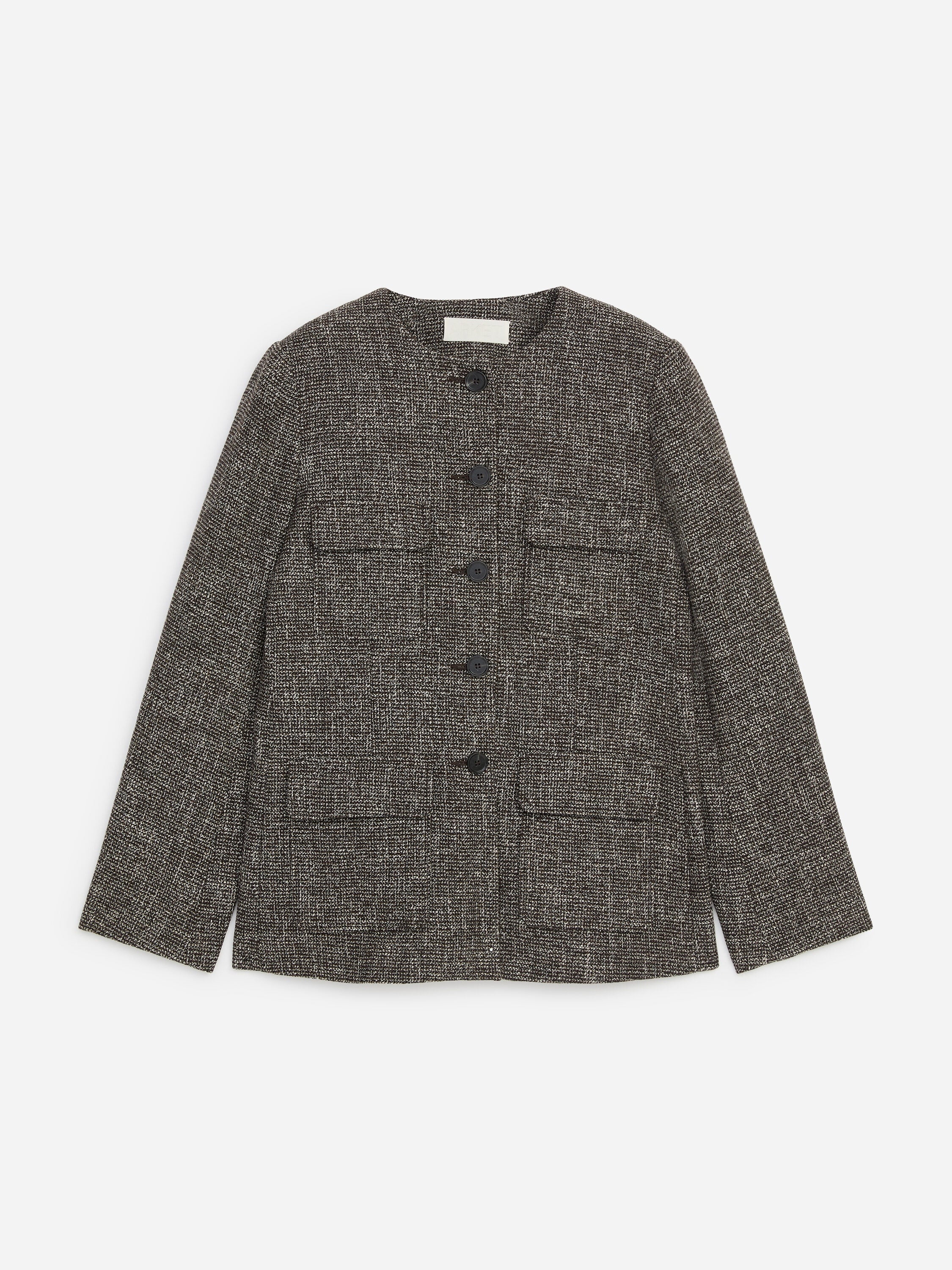 Wool-Cotton Blend Utility Jacket - Brown - Image 6