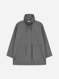 High-Collar Nylon Jacket - Grey