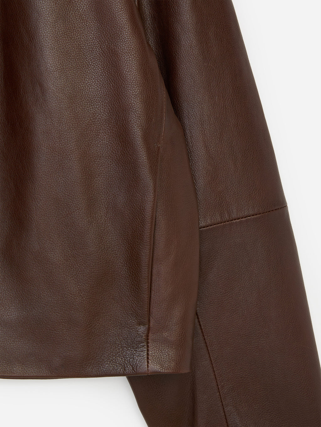 Short Leather Jacket - Brown - Image 6