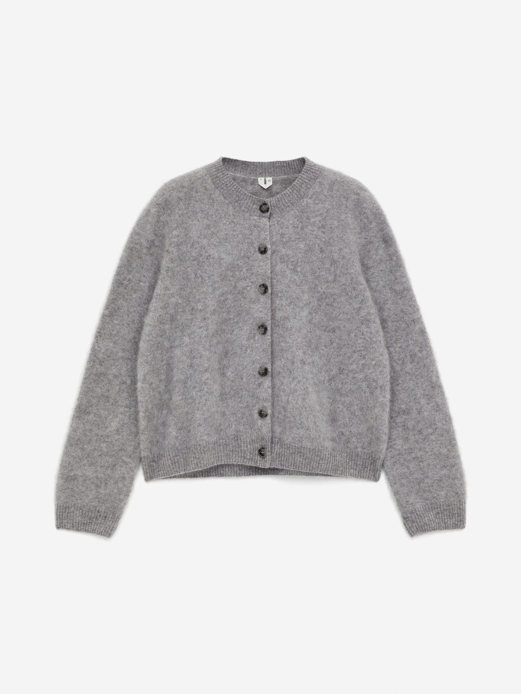 Pure Brushed-Cashmere Cardigan - Grey