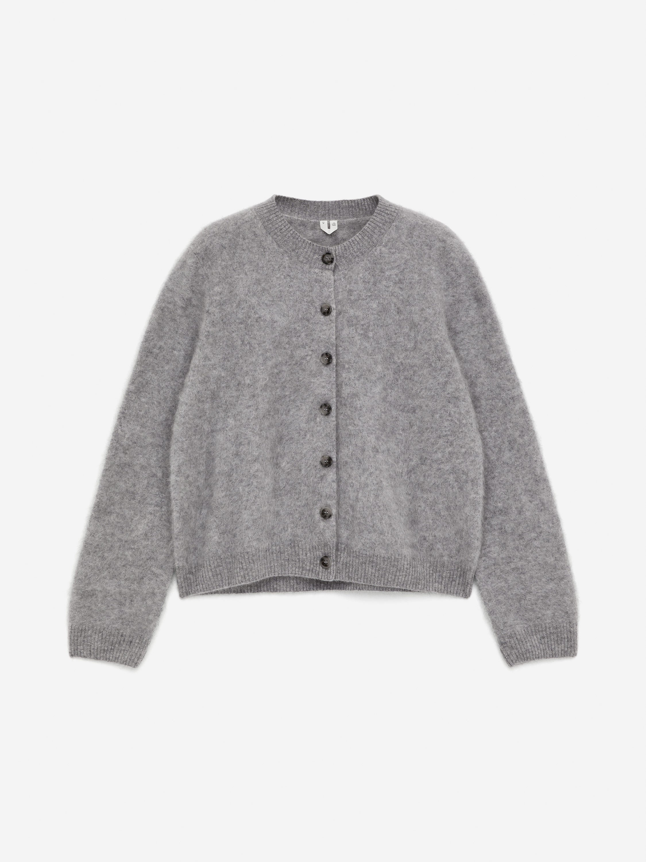 Pure Brushed-Cashmere Cardigan - Grey