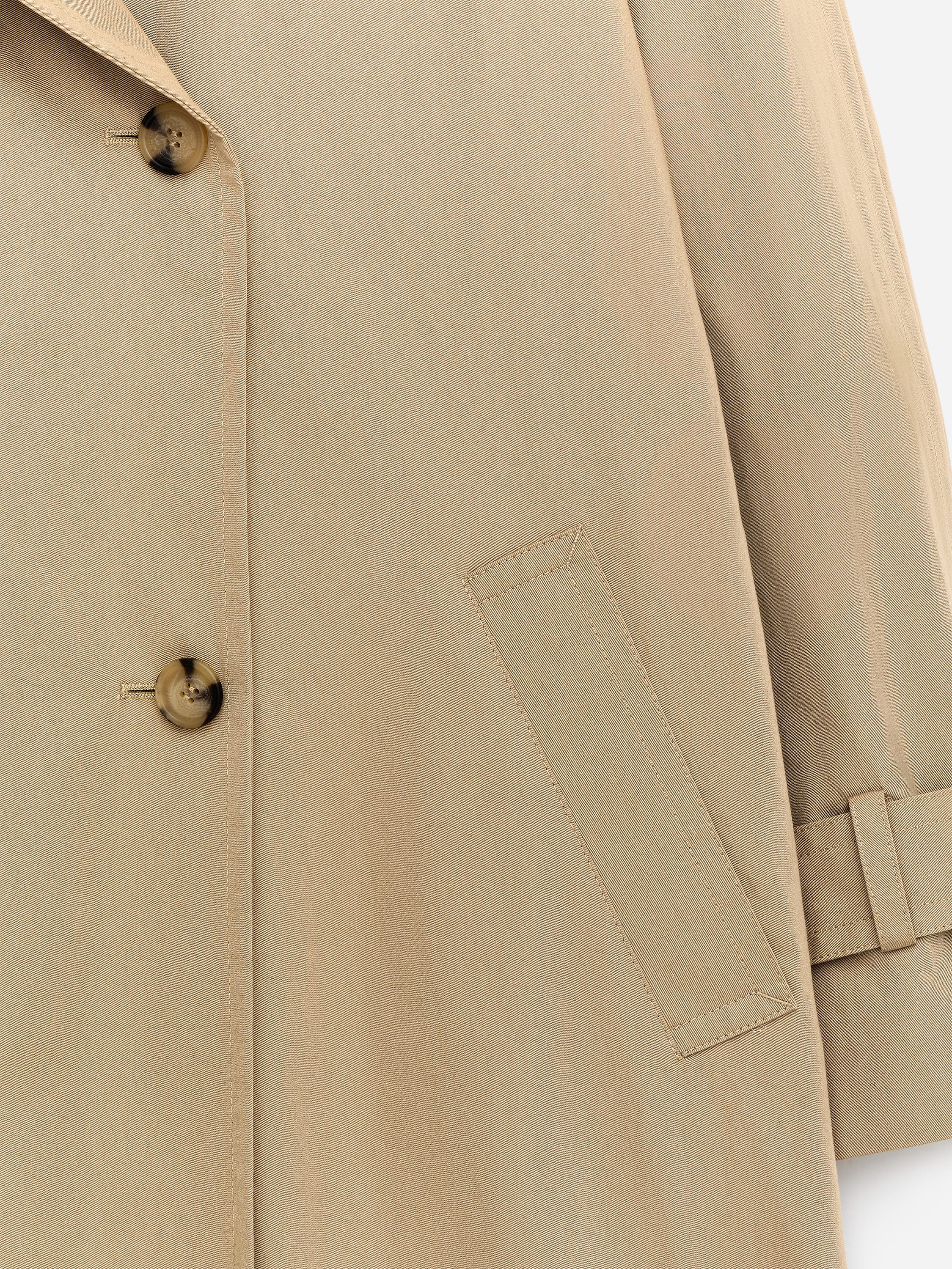 Scarf Trench Coat - Beige - Image 3