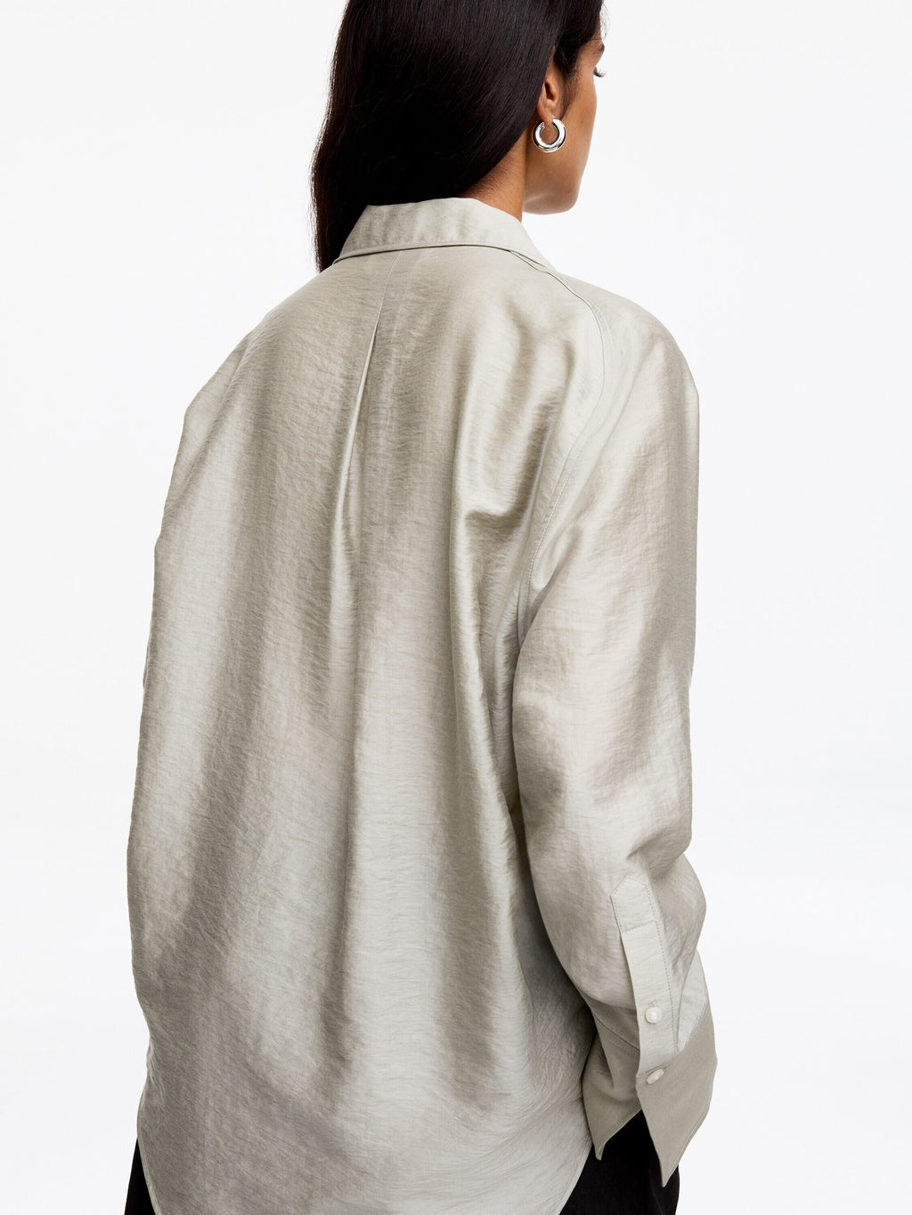 Tailored Shirt Blazer - Beige - Image 4