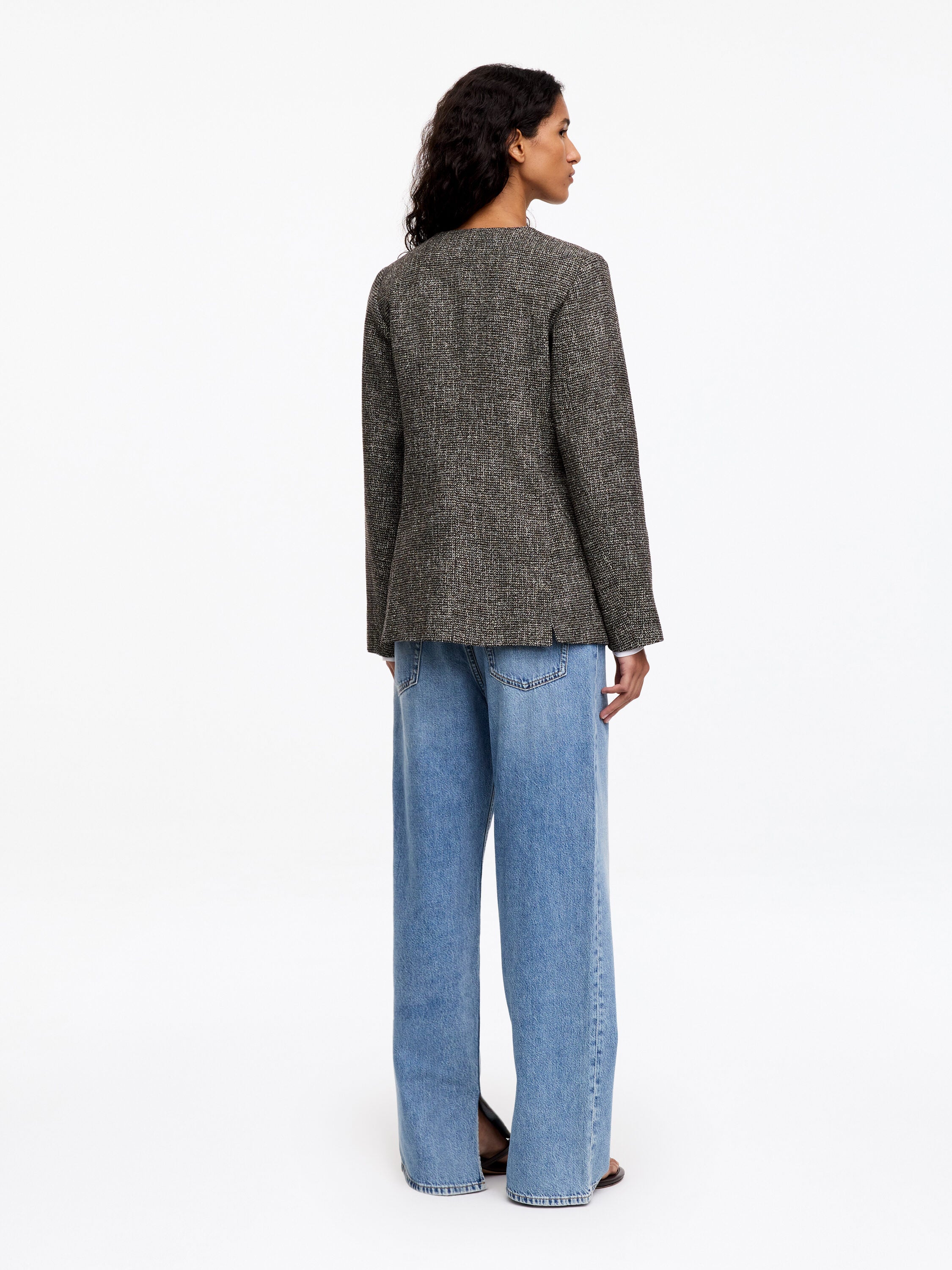 Wool-Cotton Blend Utility Jacket - Brown - Image 4