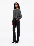 Relaxed Cashmere V-Neck Jumper - Grey - Image 3