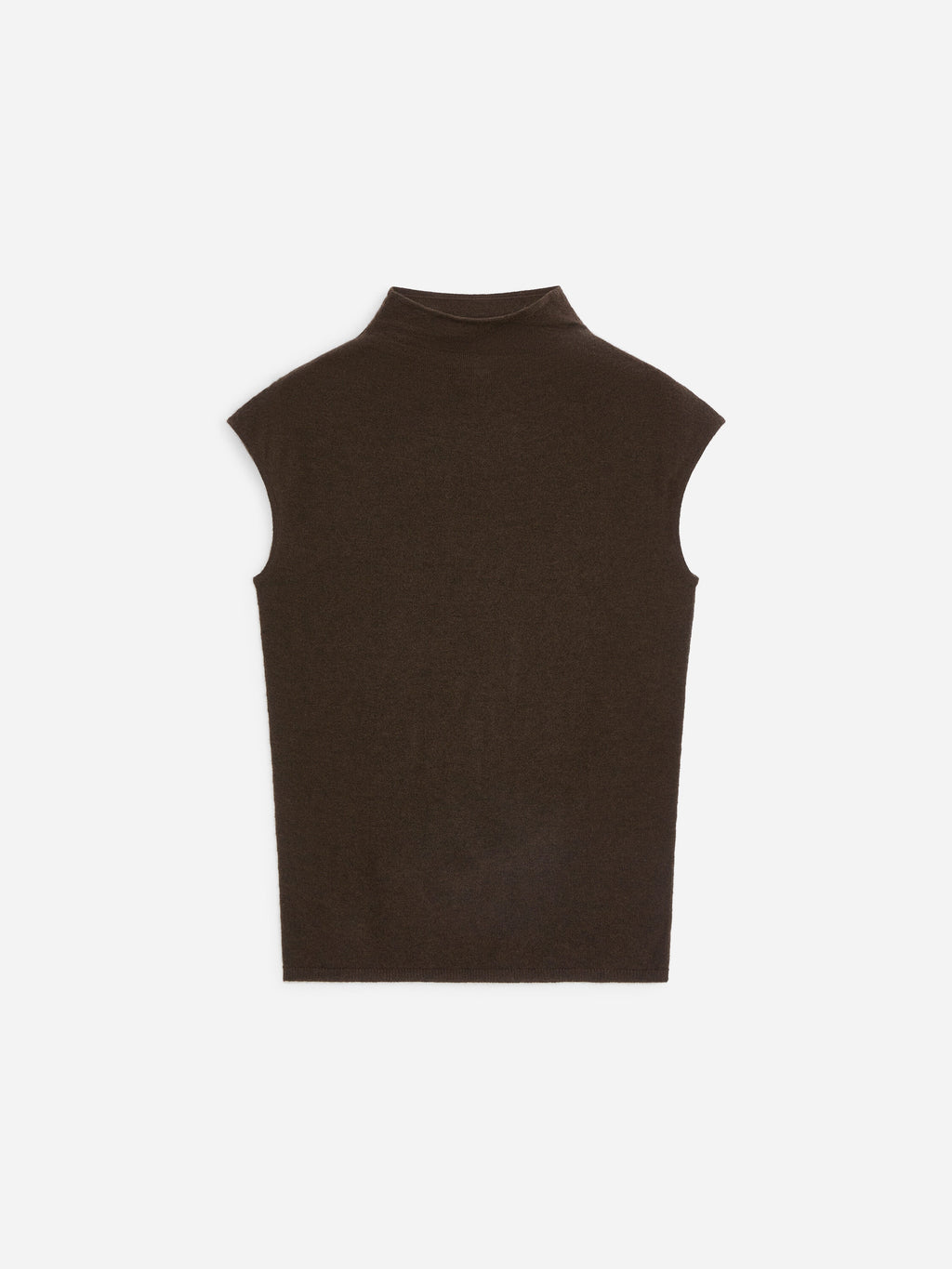 Pure Cashmere Mock-Neck Top - Brown - Image 5