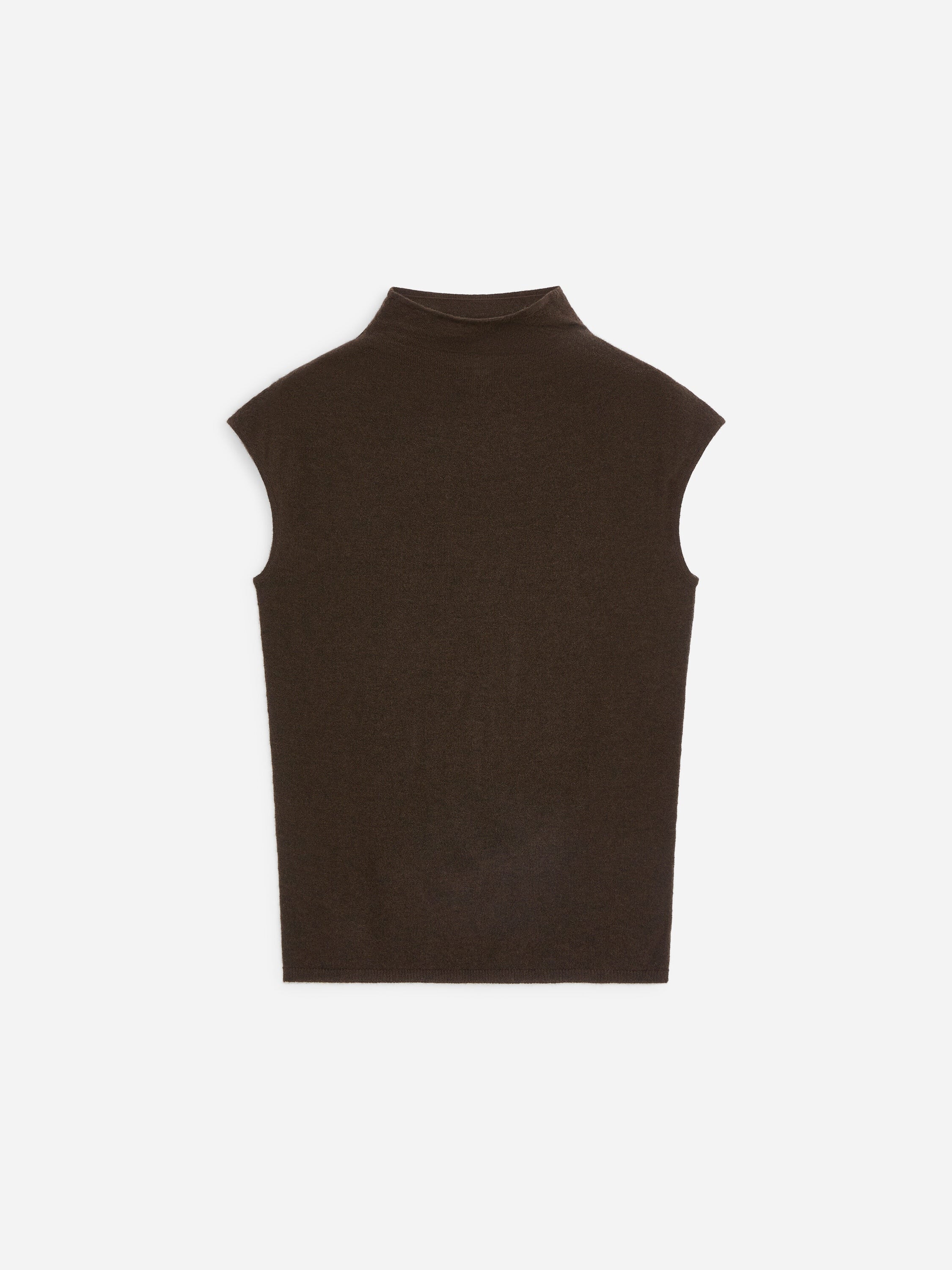 Pure Cashmere Mock-Neck Top - Brown - Image 5