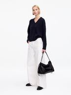 Pure Cashmere V-Neck Jumper - Blue - Image 3