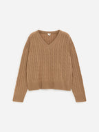Pure Cashmere V-Neck Jumper - Beige - Image 5