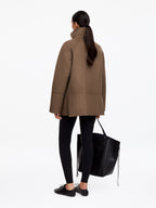 Double-Face Wool Blend Jacket - Brown - Image 2