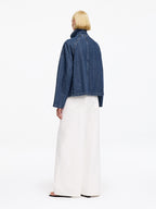 Cotton-Lyocell Denim Jacket - Blue - Image 3