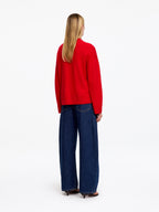 Oversized Pure Cashmere Jumper​ - Red - Image 3