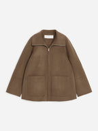 Double-Face Wool Blend Jacket - Brown - Image 5