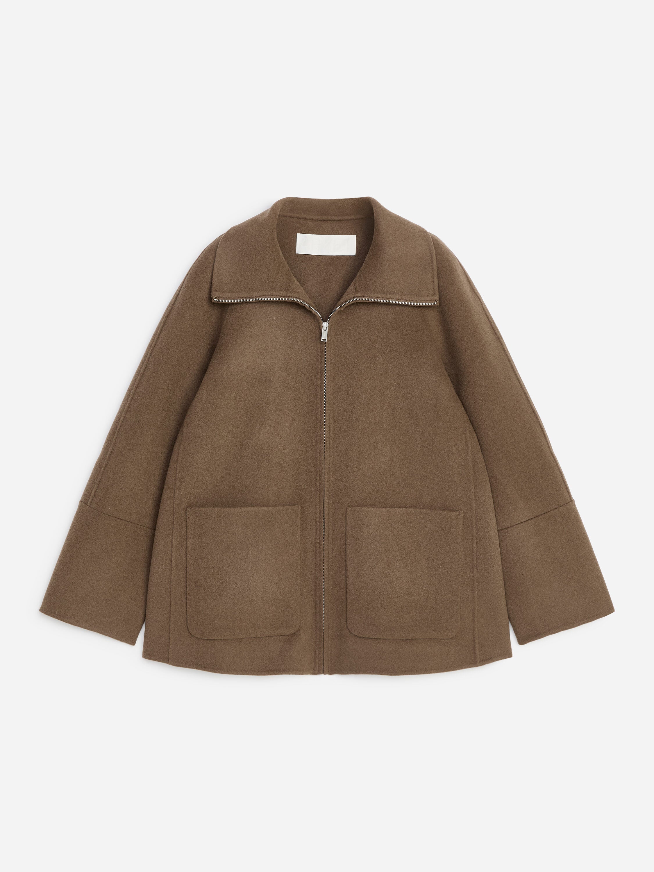 Double-Face Wool Blend Jacket - Brown - Image 5