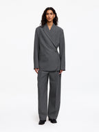 Wool-Blend Blazer - Grey - Image 2