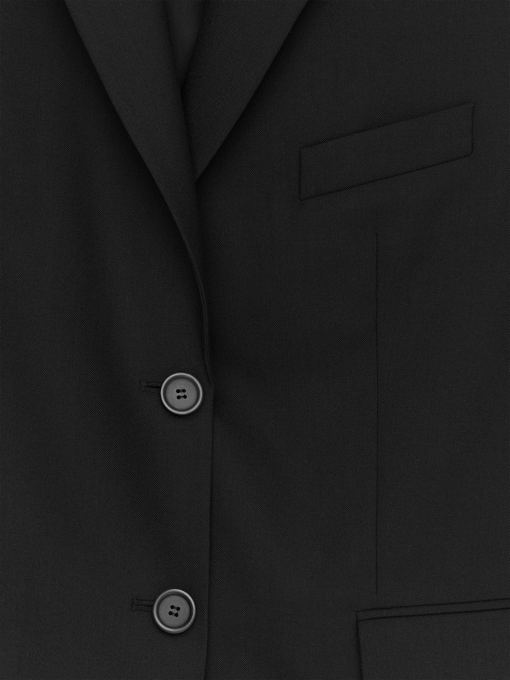 Hopsack Wool Blazer - Black - Image 2
