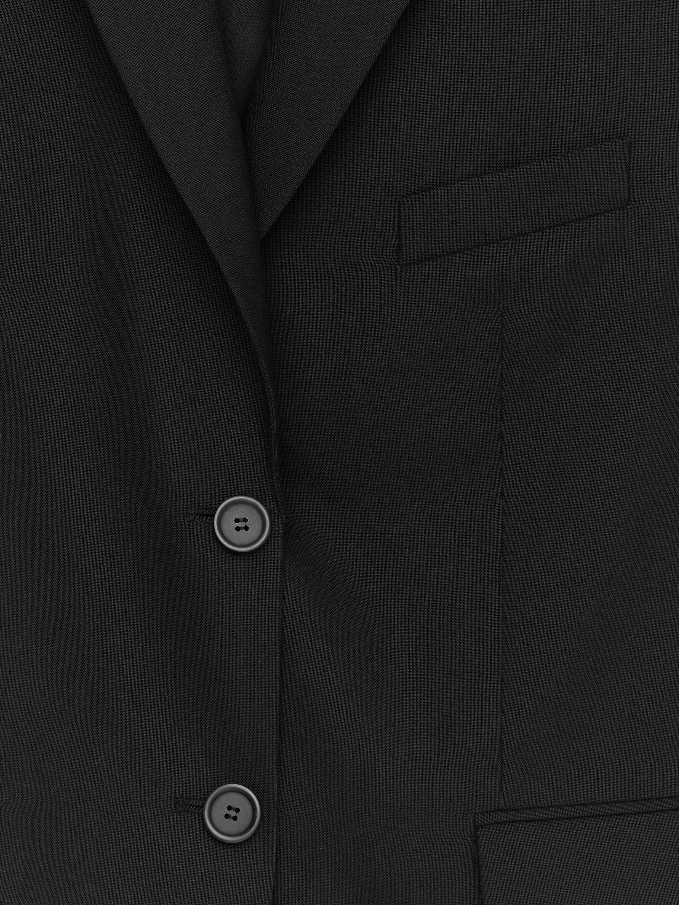 Hopsack Wool Blazer - Black - Image 2