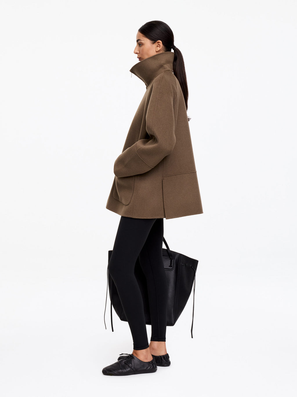 Double-Face Wool Blend Jacket - Brown - Image 3