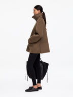 Double-Face Wool Blend Jacket - Brown - Image 3
