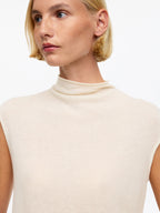Pure Cashmere Mock-Neck Top - White - Image 4