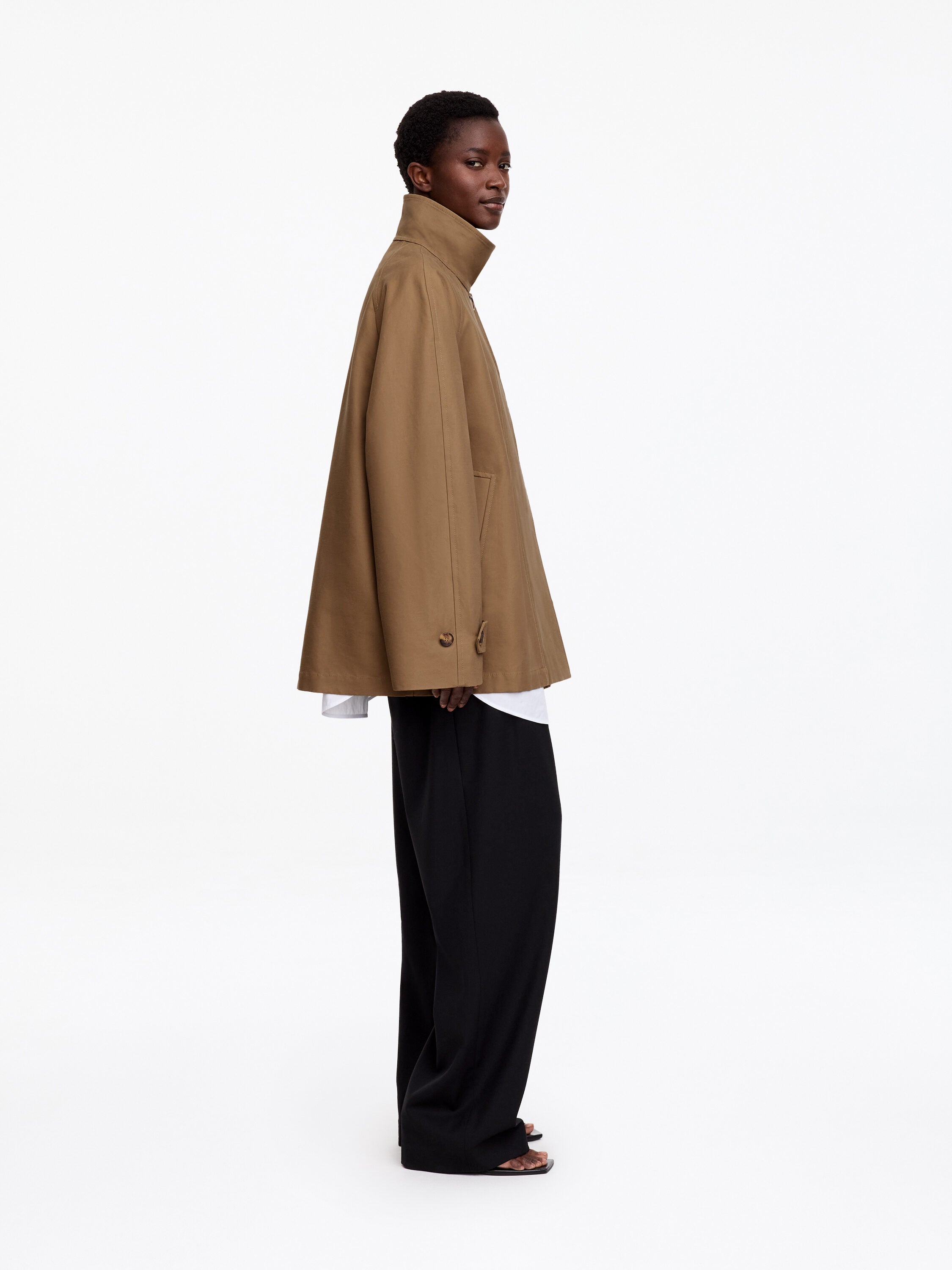 Corduroy-Collar Jacket - Brown - Image 2
