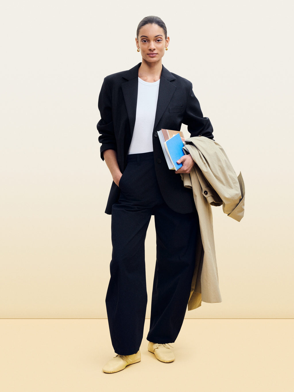 Wool-Blend Blazer - Blue - Image 4