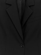 Cropped Wool Blazer - Black - Image 2