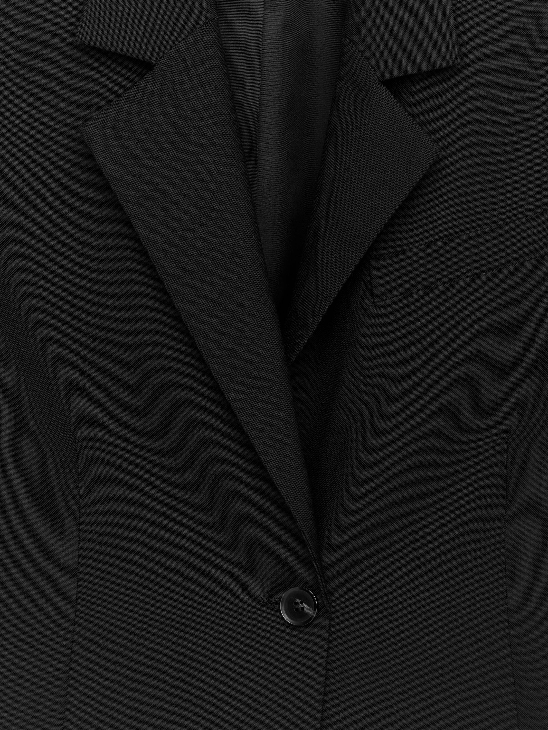 Cropped Wool Blazer - Black - Image 2