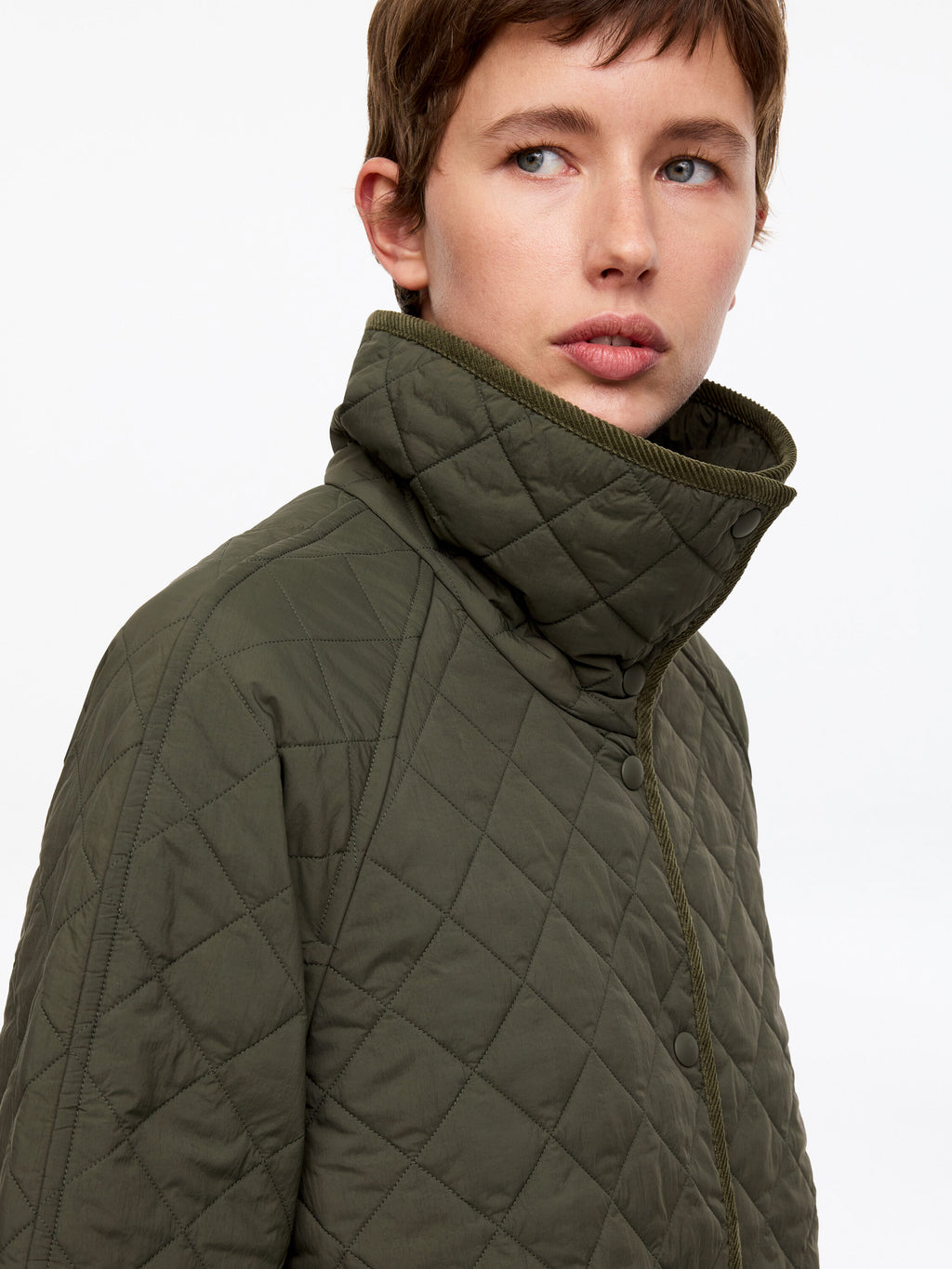 Relaxed Quilted Jacket - Green - Image 4