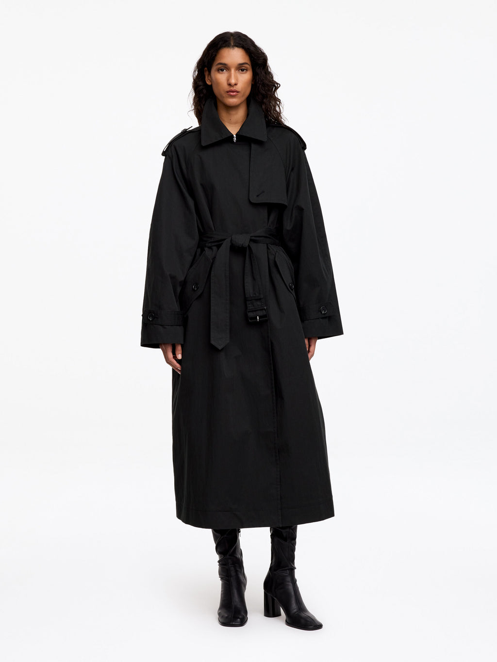 Oversized Trench Coat - Black